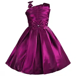 Wish Karo Girls One Shoulder Satin Fit & Flare Dress-picture-43