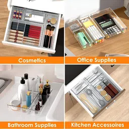Aura Transparent Set of 6 Regular Drawer Organiser Organisers image 4