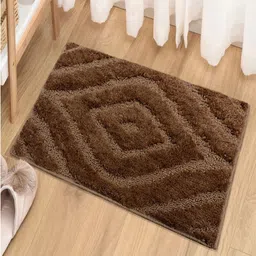 LUXEHOME INTERNATIONAL Coffee Brown Textured 1800 GSM Bath Rug-image-67