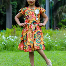 Stuffie Land Floral Print Fit & Flare Dress-image-45