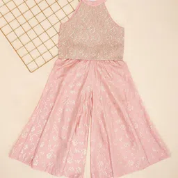 AKKRITI BY PANTALOONS Girls Embroidered Top With Palazzos Clothing Set-image-86