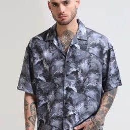 Estilocus Men Standard Oversized Fit Abstract Printed Cotton Casual Shirt-picture-45
