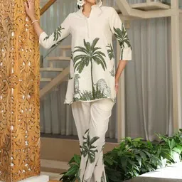 Ziva Fashion Printed Mandarin Collar Tunic With Trouser-picture-15