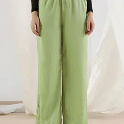 Selvia Women Relaxed Straight Leg Easy Wash Relaxed Fit Trouser-image-55
