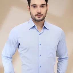 Raymond Men Contemporary Spread Collar Solid Cotton Formal Shirt-image-96