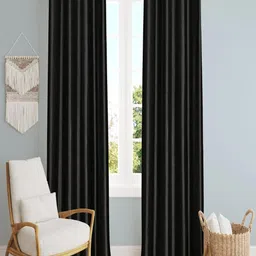 AADI TRADERS Black Polyester Window Curtain-picture-46