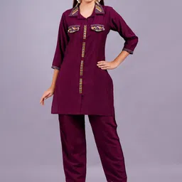 KALINI Printed Pure Cotton Tunic With Trouser Co-Ords-picture-9