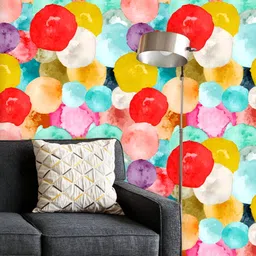 ArtzFolio Printed UV-Resistant Anti-Bacterial Grunge Colorful Round Shapes Peel & Stick Wallpaper-image-22