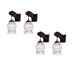 Somil Premium Designer Glass Wall / Night Lamp Elegant & Stylish Dcor Accent for Modern Interiors, Color- Brown, White, Size:- 21.5 X 26.5 X 25.5 CM-image-22