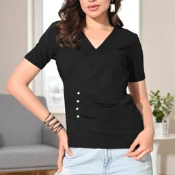 CORSICA Self Design V-Neck Wrap Top-image-6