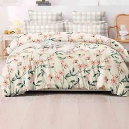 Doristyle White Single Cotton Flral Printed Duvet Cover-picture-29