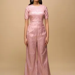 Samyukta Singhania Woven Design Top & Palazzos Co-Ord Set-picture-46
