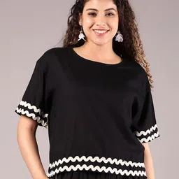 V-Mart Women Solid Embroidered V-Neck Cotton Top-picture-48