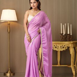 Kalista Embellished Solid Chiffon Saree-picture-7