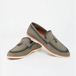 Snitch Grey Solid Loafers-image-40