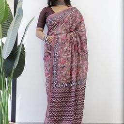 Moda Rapido Floral Printed Pure Cotton Saree-picture-0