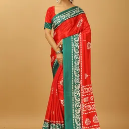 NIRMAL CREATION Ethnic Motifs Printed Pure Crepe Saree-15