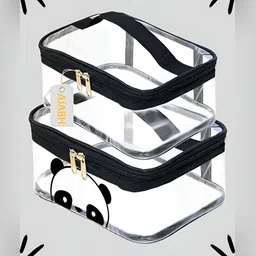 Ajabh Black Set of 2 Water Resistant Makeup Organiser Organisers-10