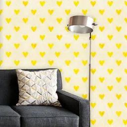 ArtzFolio Printed UV-Resistant Anti-Bacterial Watercolor Yellow Heart Peel & Stick Wallpaper-image-28