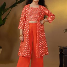 FASHION DREAM Embroidered Top With Palazzo & Shrug-image-131