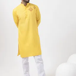 DEVOILER Men Ethnic Motifs Printed Regular Kurta with Pyjamas image 3