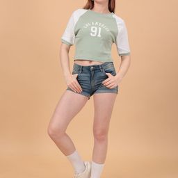 Moda Rapido Women Green Print Cotton Tank Crop Top-picture-42