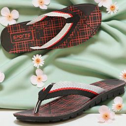 RIFOF Men Red PU Flip Flops-image-81