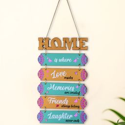 INTERNATIONAL GIFT Mustard-Yellow & Green Textured Wooden Wall Hangings-picture-3