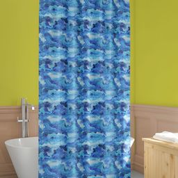ArtzFolio Blue & White Abstract Printed Waterproof Shower Curtain-51