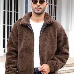 Be Savage Men Floral Woollen Lightweight Bomber Jacket-image-81