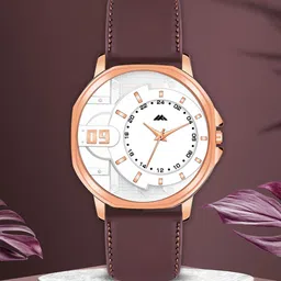 VIRAKTI Women Brass Dial & Leather Bracelet Style Straps Analogue Watch MEN-19-WHITE-20