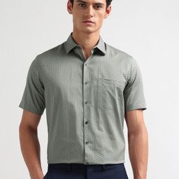 Arrow Men Liberty Classic Fit Geometric Printed Spread Collar Pure Cotton Formal Shirt-picture-43