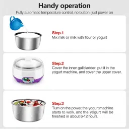 totthar Automatic yogurt & curd maker with stainless steel container, 1L, temp control Yogurt Maker image 3