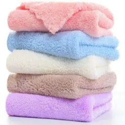 Baby wash clothes set of 5 Wet and Dry Polyester Cleaning Cloth-image-63