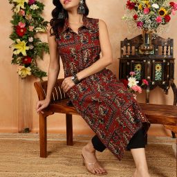 Women Printed Viscose Rayon Straight Kurta-image-35