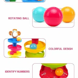 anushil Roll Ball 5 Layer Plastic Stack , Drop and Roll Ramp Toy for Baby and Toddler image 2