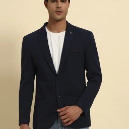 Men Solid Single Breasted Casual Blazer-image-93