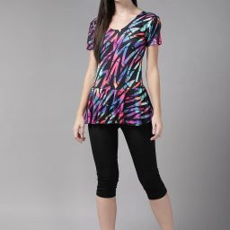 Adrenex Womens Pink Colour Nylon Swim Suit Printed Women Swim-dress Pink Swimsuit-image-62