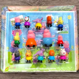 14Pc Pig Family Toy Figure Set for Children-image-1