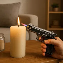 608 Silver Lighter Heavy Weight Metal Body Gun Pistol Shaped Pocket Lighter for Smoking Pocket Lighter-image-16