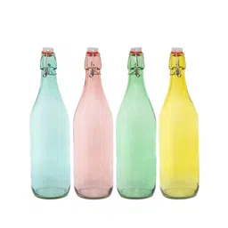 GOODHOMES  Yellow Green Blue Set Of 4 Glass Water Bottle 1000 ml image 5