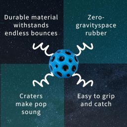 barepepe Crazy Moon Ball Toy Bouncy Jumping Ball - Pack of 2 (1 Gradient 1 Classic) image 2