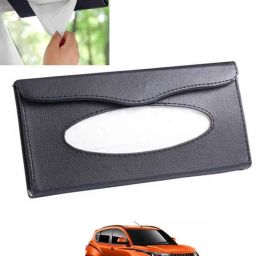 Black Leatherite Rectangle Shape Fancy Design Tissue Dispencer For Car-83 Vehicle Tissue Dispenser-29