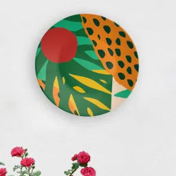 quirk india Multicolour Cheetah Under Sun Decorative Wall Plate-picture-43
