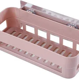 Shelf Storage Rack Self Adhesive Traceless Rectangular Box Organizer Plastic Hanging Toilet Bathroom Desktop Wall Mount Plastic Wall Shelf-image-27