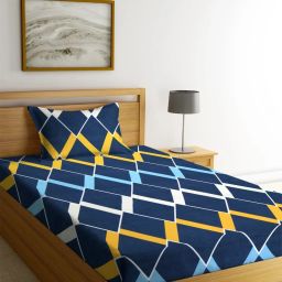 250 TC Cotton Blend Single Geometric Flat Bedsheet-image-83