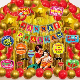 RICE CEREMONY Decorations Combo-Banner, Balloons,PhotoBooth (Pack Of 51)-image-25