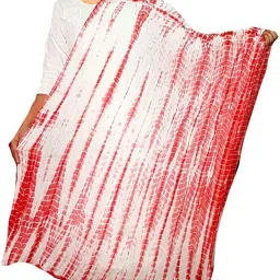 Pure Cotton Printed Red, White Women Dupatta-image-3