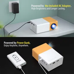 IC PLUS Mini Portable LED Projector with Multiple Interfaces Like AV, Audio, USB, HDMI (1500 lm / 1 Speaker / Wireless / Remote Controller) Portable Projector image 3