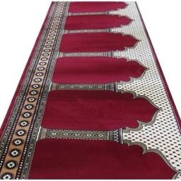 Red, White Acrylic, Wool Carpet-image-6